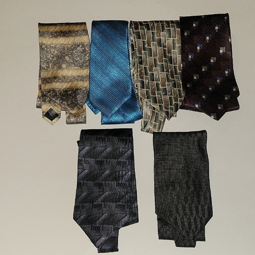 A BUNDLE OF 6 TIES ALL GOOD CONDITION ALL 100% SILK TIES